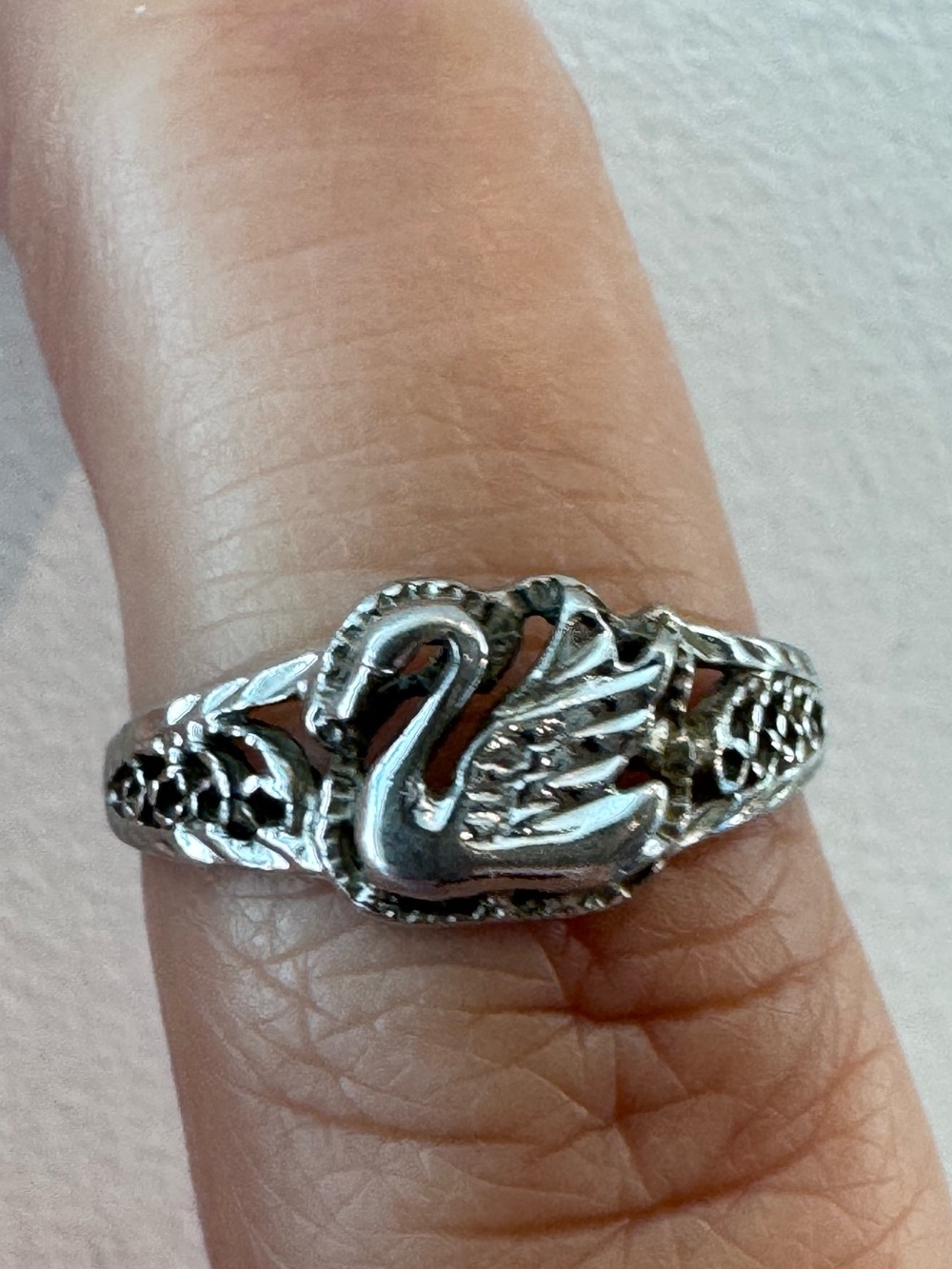Vintage Sterling Silver Swan Ring